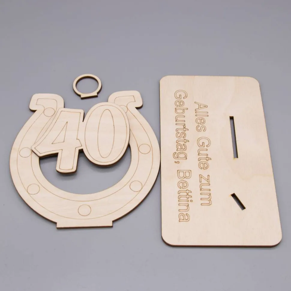 Geldgeschenk 40.Geburtstag - aus Holz personalisiert