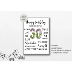 Geldgeschenk 30.Geburtstag | persönliches Geburtstagsgeschenk | runder Geburtstag Geldgeschenk