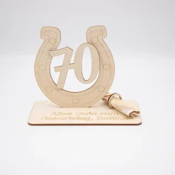 Geldgeschenk 70.Geburtstag - aus Holz personalisiert