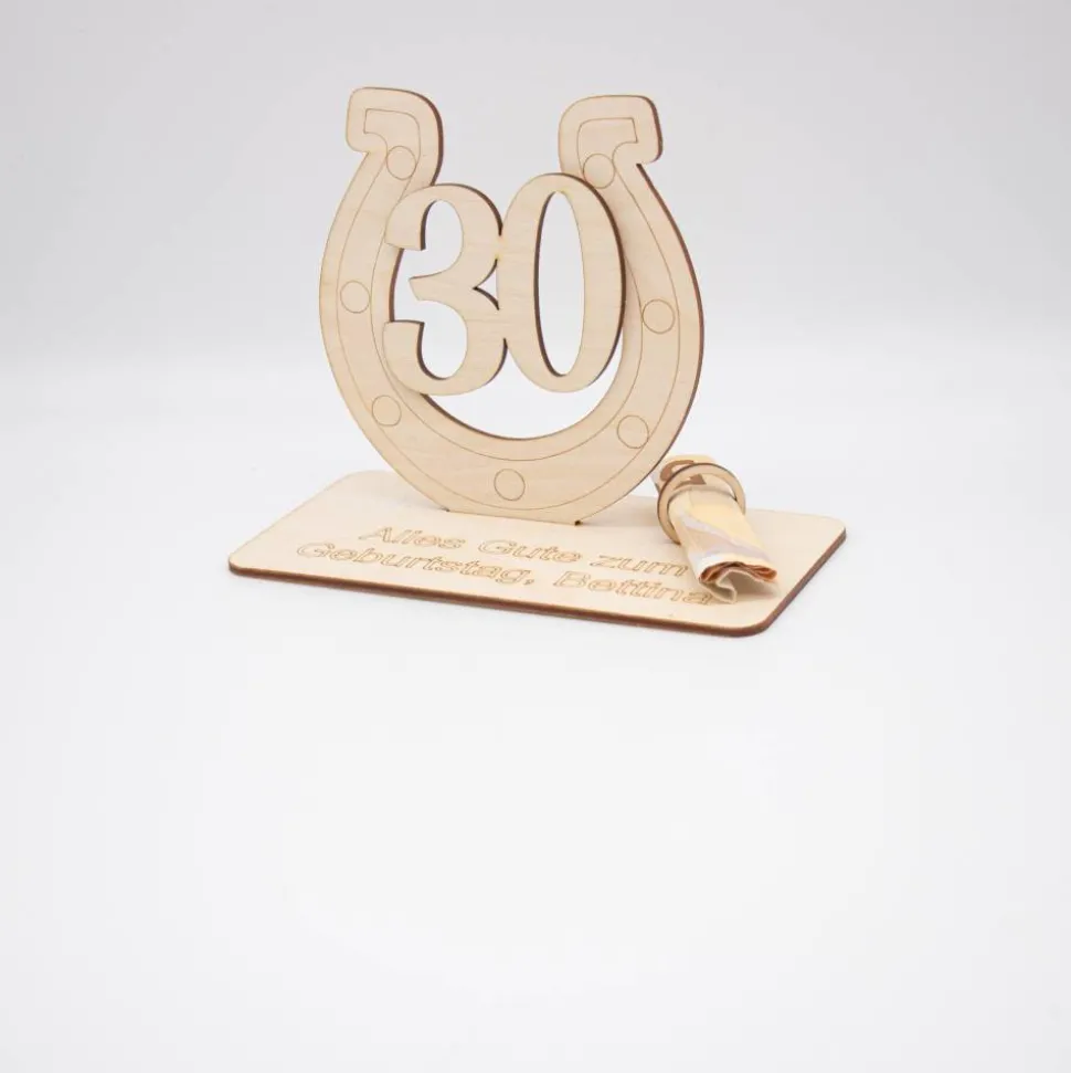Geldgeschenk 30.Geburtstag - aus Holz personalisiert