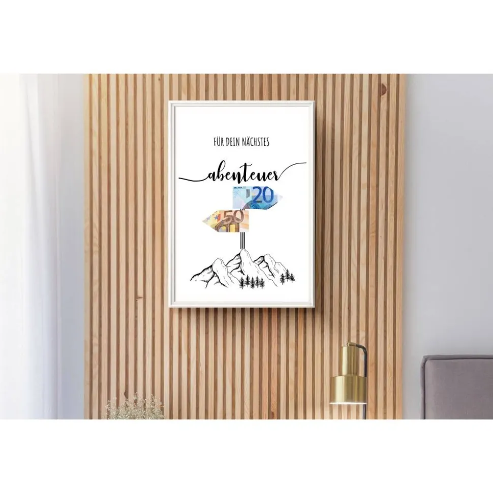 Geldgeschenk Geburtstag | persönliches Geburtstagsgeschenk Abenteuer Reise | Wandern Berge | runder Geburtstag