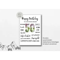 Geldgeschenk 50.Geburtstag | persönliches Geburtstagsgeschenk | runder Geburtstag Geldgeschenk