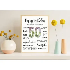 Geldgeschenk 50.Geburtstag | persönliches Geburtstagsgeschenk | runder Geburtstag Geldgeschenk