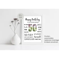 Geldgeschenk 50.Geburtstag | persönliches Geburtstagsgeschenk | runder Geburtstag Geldgeschenk