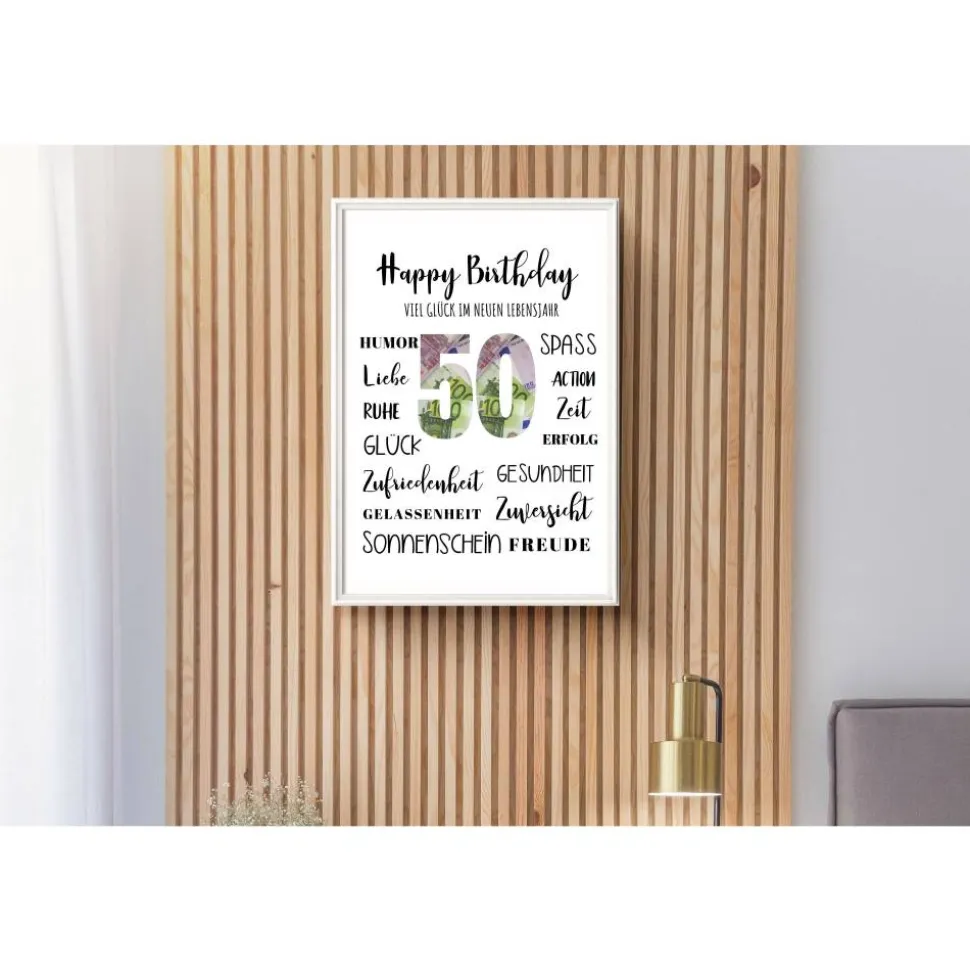 Geldgeschenk 50.Geburtstag | persönliches Geburtstagsgeschenk | runder Geburtstag Geldgeschenk
