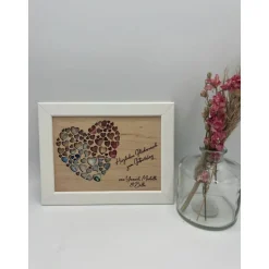 Geldgeschenk Geburtstag Herzmotiv im Bilderrahmen – Geschenkidee personalisiert im Bilderrahmen, Hochzeit & Geburtstagsg