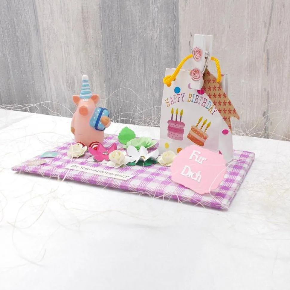 Geldgeschenk Geburtstag, lustig, Schweinchen, Jubiläum, Geschenk