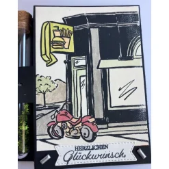 Geldgeschenk Geburtstag Reagenzglas Motorrad Röhrchen Geldverpackung Wunscherfüller Geschenkidee Männer