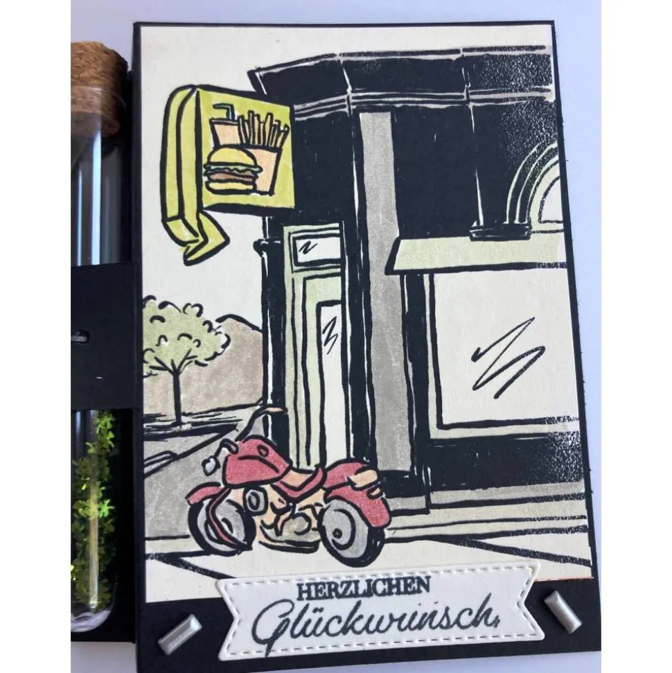 Geldgeschenk Geburtstag Reagenzglas Motorrad Röhrchen Geldverpackung Wunscherfüller Geschenkidee Männer