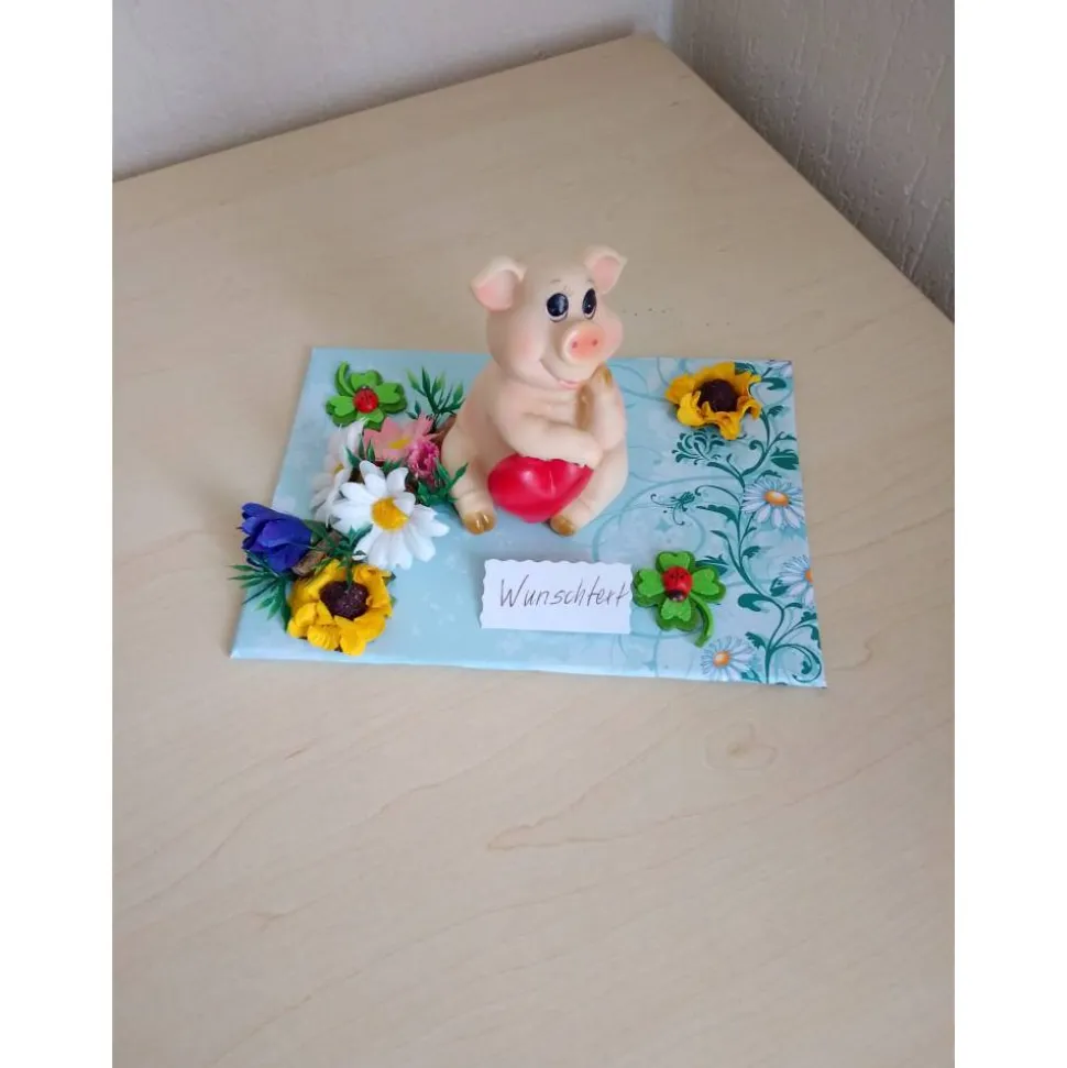 Geldgeschenk Geburtstag, Rente, Pension & Jubiläum – Glücksschwein Unikat für Mann & Frau