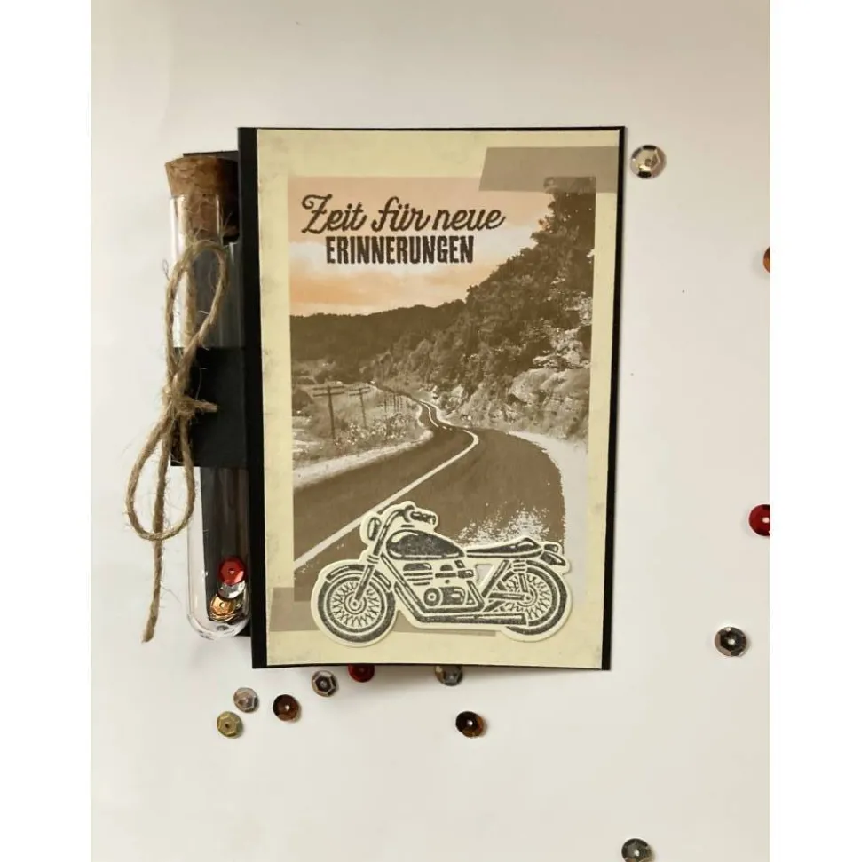 Geldgeschenk Geburtstag Reagenzglas Motorrad Röhrchen Geldverpackung Wunscherfüller Geschenkidee Männer