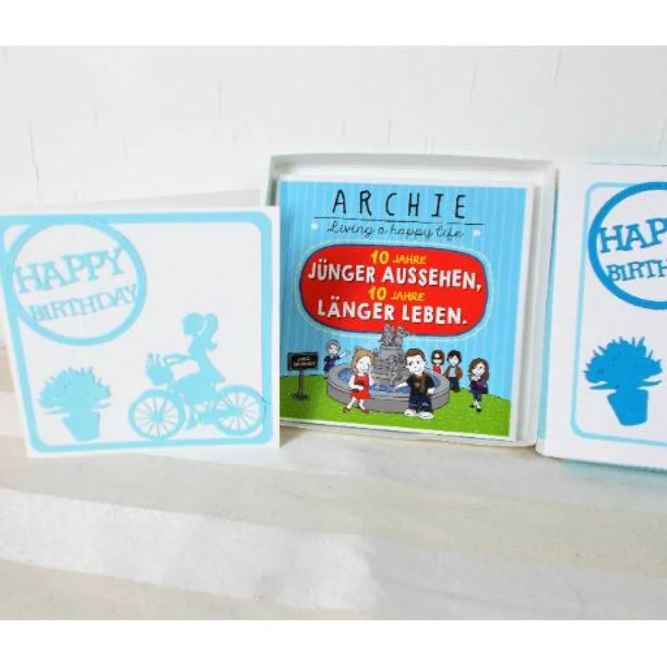 Geldgeschenk Geburtstag, weiß blau mit lustigem Buch, Geburtstagsgeschenk