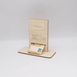 Geldgeschenk Geldautomat - aus Holz personalisiert