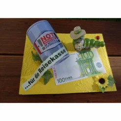 Geldgeschenk, Geldverpackung   "Notgroschen für die Reisekasse"