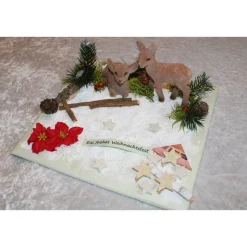 Geldgeschenk, Geldverpackung zu Weihnachten mit Rehen im Schnee