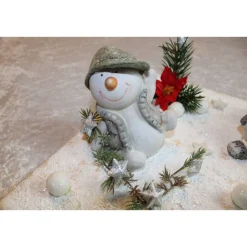 Geldgeschenk, Geldverpackung zu Weihnachten mit einem lustigen Schneemann und einer Weihnachtsmaus