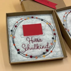 Geldgeschenk, Geschenkbox, Gutscheinbox, .., zum Schulanfang.....Einschulungskarte...