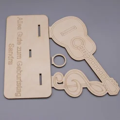 Geldgeschenk Gitarre - aus Holz personalisiert