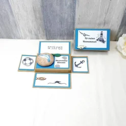 Geldgeschenk Glücksstein, Delfin, Geburtstagsgeschenk, Weihnachtsgeschenk, Glücksbringer, Gutschein, Geschenk für, 2