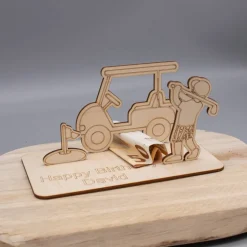 Geldgeschenk Golf - aus Holz personalisiert