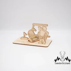 Geldgeschenk Golf - aus Holz personalisiert