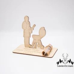Geldgeschenk Grillen - aus Holz personalisiert
