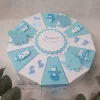 Geldgeschenk, Gutscheinverpackung - Schachteltorte Torte BABY HELLBLAU Taufe Geburt