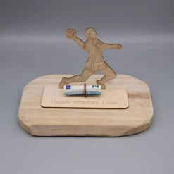 Geldgeschenk Handball - aus Holz personalisiert
