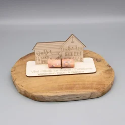 Geldgeschenk Haus- aus Holz personalisiert