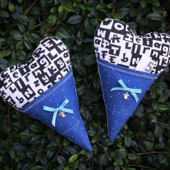 Geldgeschenk Herz blau zur Einschulung mit Schutzengel