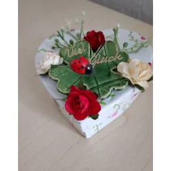 Geldgeschenk Herzbox mit Glücksklee & Marienkäfer – Geschenkidee für Muttertag, Abitur & Geburtstag