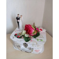 Geldgeschenk Hochzeit – Koffer mit Schlüssel zum Glück & Tauben | Geschenkbox für Brautpaar