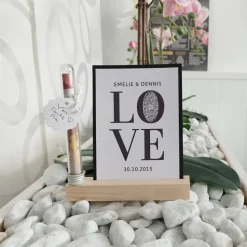 Geldgeschenk Hochzeit | QrCode Geschenkkarte inkl. Reagenzglas und Kartenständern | Verliebt Verlobt Verheiratet | LOVE