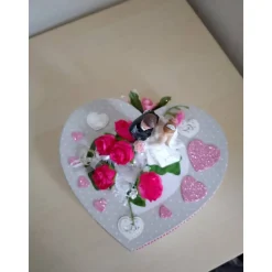 Geldgeschenk Hochzeit: Herzbox mit Brautpaar & Blumendeko – Individuell & liebevoll gestaltet