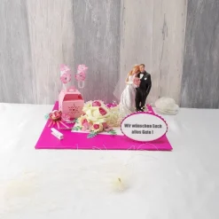 Geldgeschenk Hochzeit, Hochzeitsgeschenk, pink