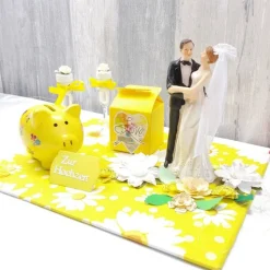 Geldgeschenk Hochzeit, Hochzeitsgeschenk, Sparschwein, gelb