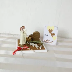 Geldgeschenk Hochzeit, Hochzeitsgeschenk, Glückwunschkarte, mit Holzherz