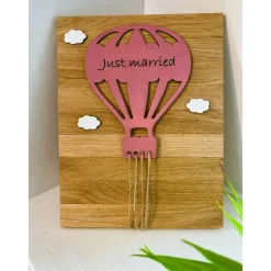 Geldgeschenk, Hochzeit, Hochzeitsgeschenk, Holz, Heißluftballon, Brautpaar, Geschenk zur Hochzeit