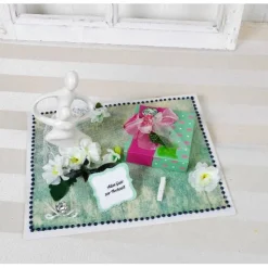 Geldgeschenk Hochzeit, Hochzeitsgeschenk, grün rosa, mit moderner Figur