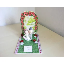 Geldgeschenk Hochzeit in Rot und Weiß – Originelles Hochzeitsgeschenk mit Rosenbogen und Geldversteck