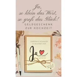 Geldgeschenk Hochzeit personalisiert – Geschenkbox mit Namen & Datum | Erinnerungsbox 