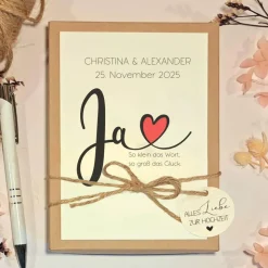 Geldgeschenk Hochzeit personalisiert – Geschenkbox mit Namen & Datum | Erinnerungsbox 