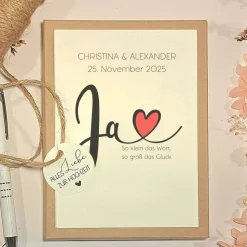 Geldgeschenk Hochzeit personalisiert – Geschenkbox mit Namen & Datum | Erinnerungsbox 