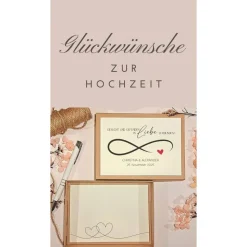 Geldgeschenk Hochzeit personalisiert – Elegante Geschenkbox mit Infinity-Symbol & Namen