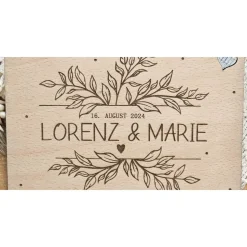 Geldgeschenk Hochzeit personalisiert, Hochzeitskarte Geschenk, Glückwunsch zur Hochzeit Karte Holz