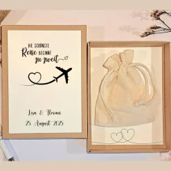 Geldgeschenk Hochzeit personalisiert – Geschenkbox mit Namen & Datum | Originelle Hochzeitsbox für Reiseliebhaber