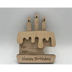Geldgeschenk Holz Torte | Geschenkidee | Geschenkverpackung | Happy Birthday |