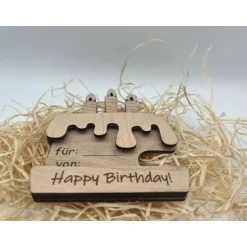 Geldgeschenk Holz Torte | Geschenkidee | Geschenkverpackung | Happy Birthday |