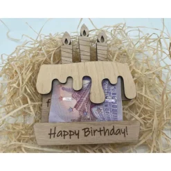 Geldgeschenk Holz Torte | Geschenkidee | Geschenkverpackung | Happy Birthday |