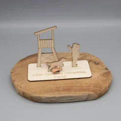 Geldgeschenk Jäger mit Hochsitz - aus Holz personalisiert